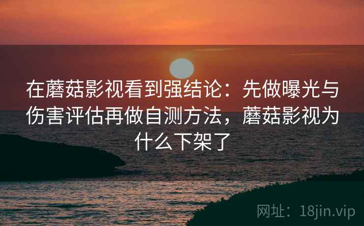 在蘑菇影视看到强结论：先做曝光与伤害评估再做自测方法，蘑菇影视为什么下架了