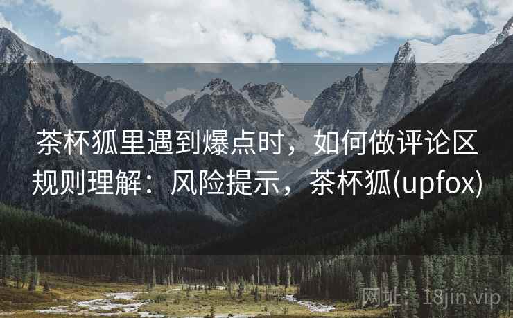 茶杯狐里遇到爆点时，如何做评论区规则理解：风险提示，茶杯狐(upfox)