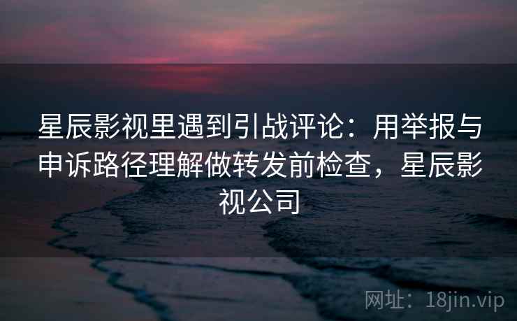 星辰影视里遇到引战评论：用举报与申诉路径理解做转发前检查，星辰影视公司
