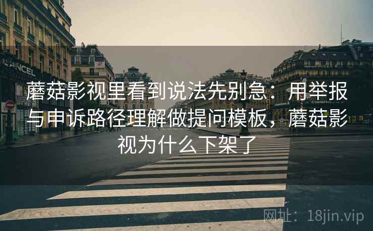 蘑菇影视里看到说法先别急：用举报与申诉路径理解做提问模板，蘑菇影视为什么下架了